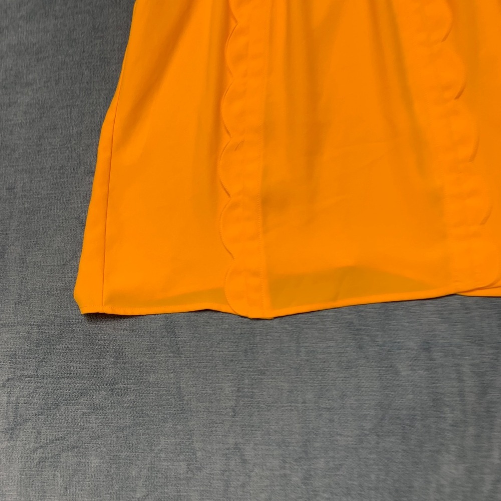 Victoria Beckham For Target Blouse Top Womens M Marigold High Neck Scallop Trim - Picture 2 of 15